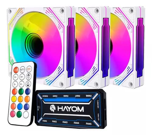 COOLER FAN HAYOM (KIT COM 3) (BRANCO